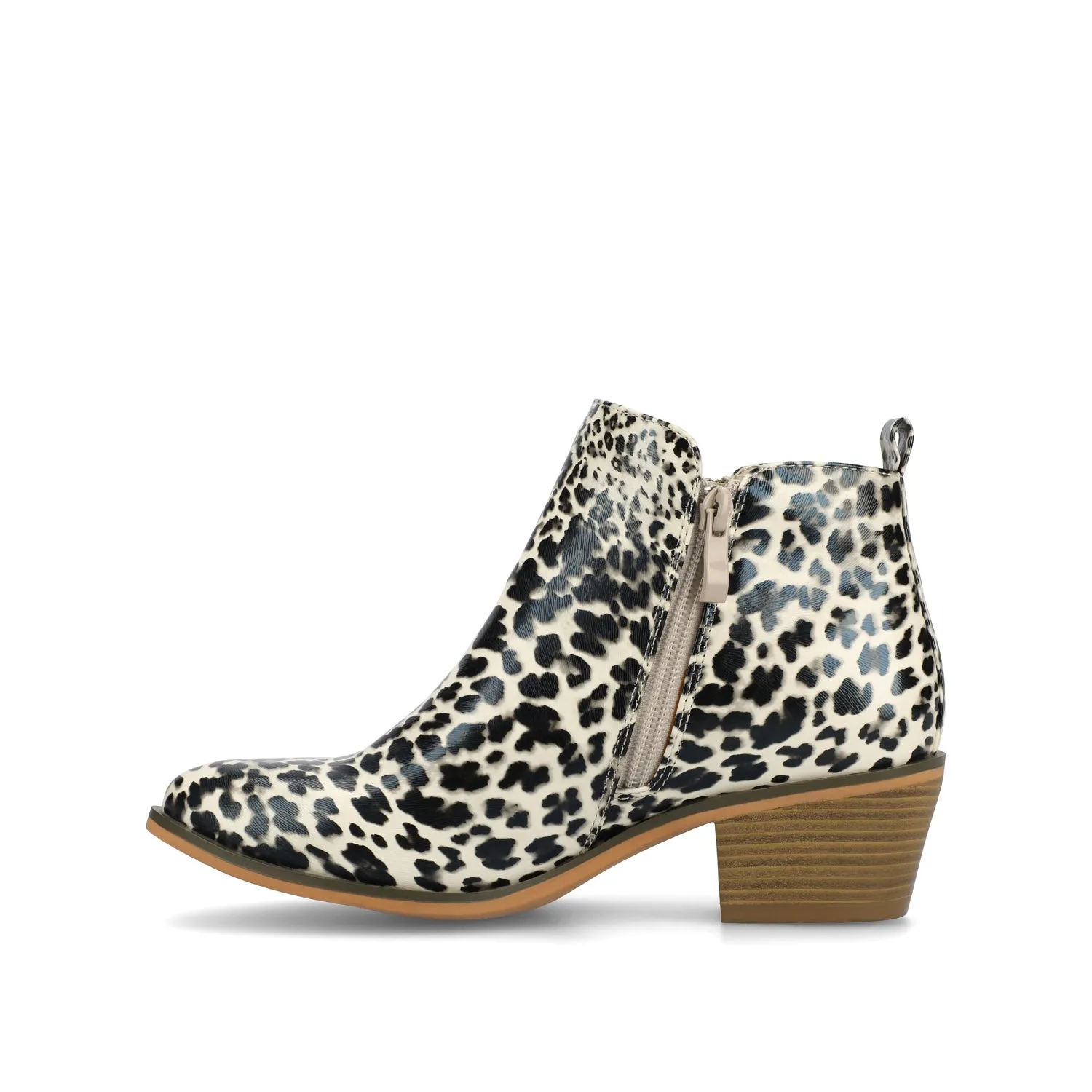 REBEL ZIP-UP BOOTIES IN FAUX LEATHER bold point