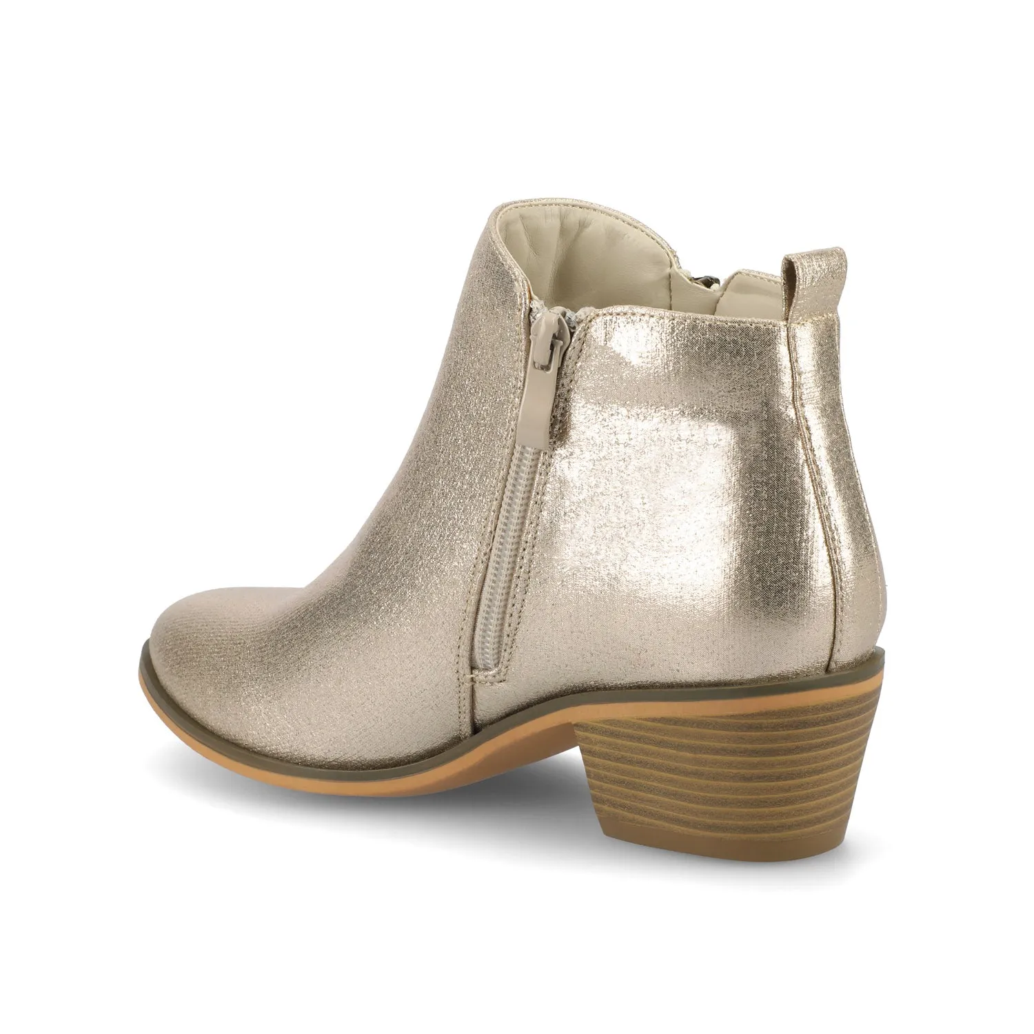 REBEL ZIP-UP BOOTIES IN FAUX LEATHER bold point