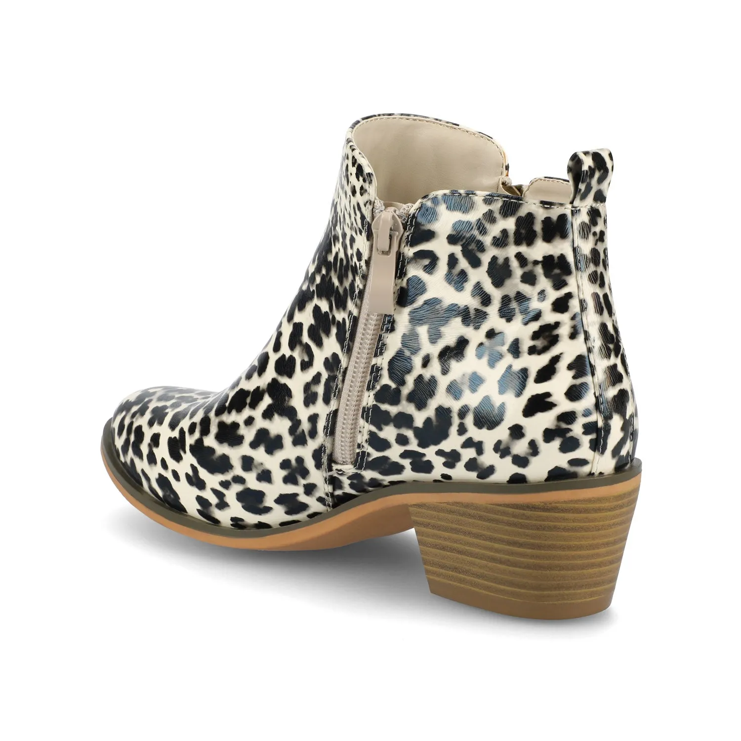 REBEL ZIP-UP BOOTIES IN FAUX LEATHER bold point