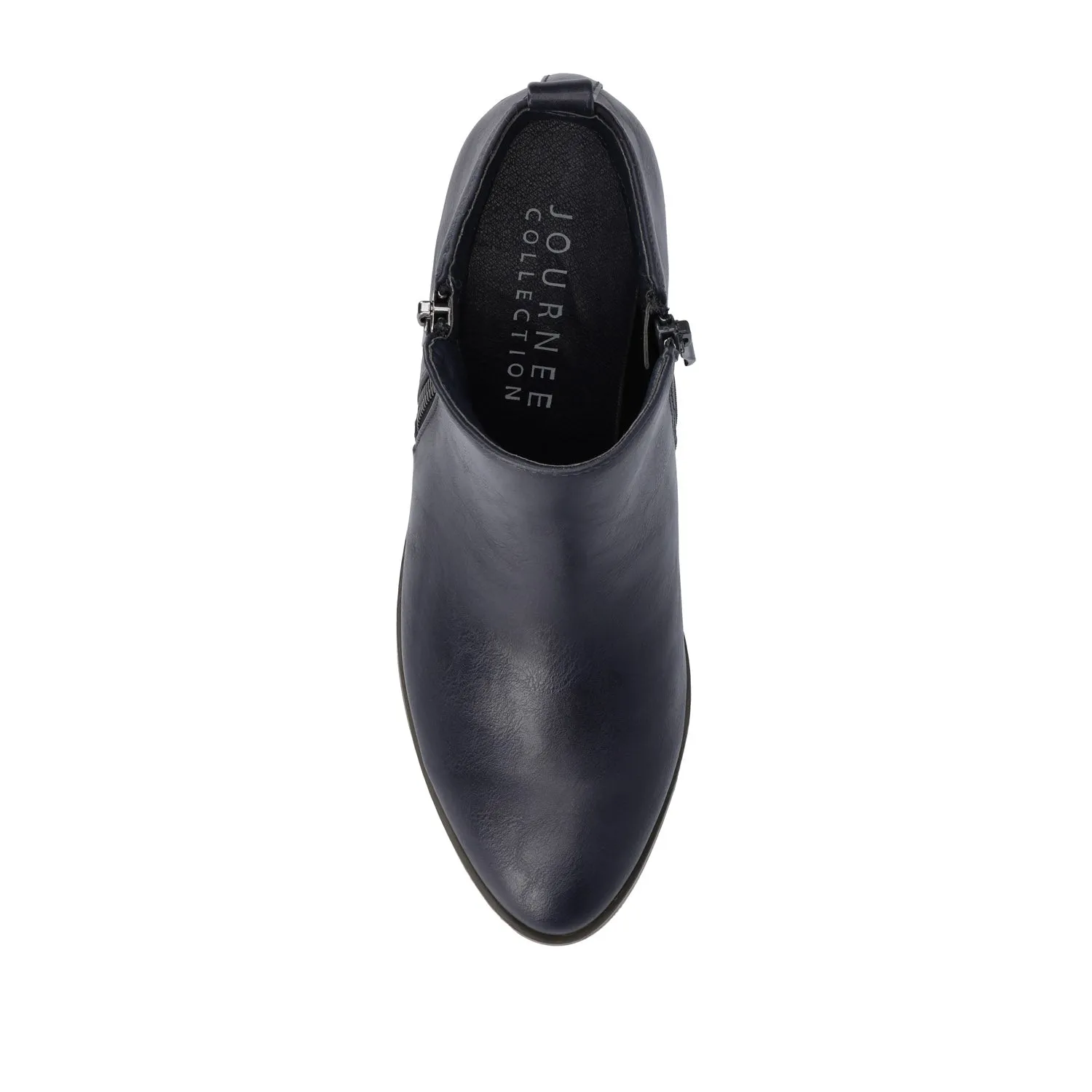 REBEL ZIP-UP BOOTIES IN FAUX LEATHER bold point