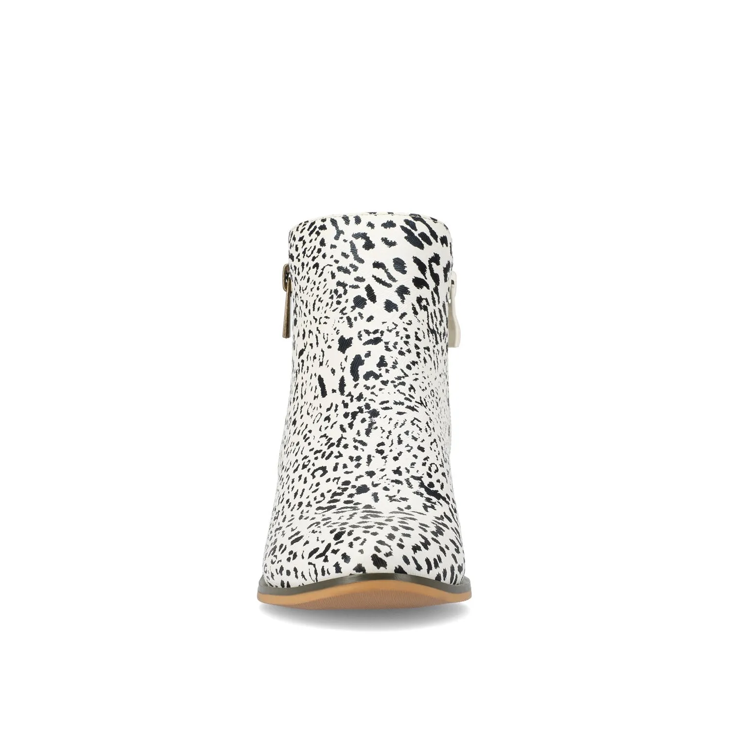 REBEL ZIP-UP BOOTIES IN FAUX LEATHER bold point