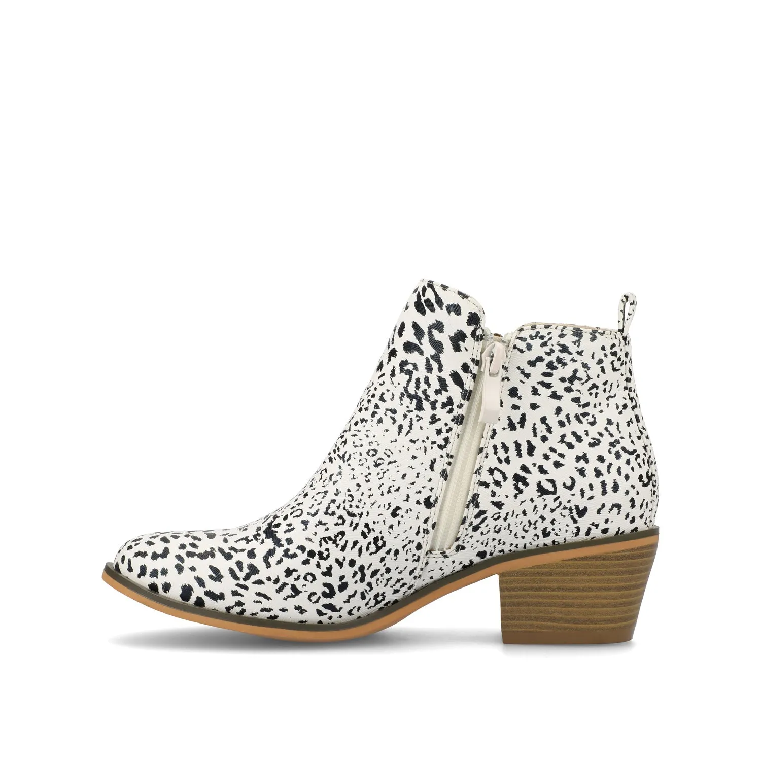 REBEL ZIP-UP BOOTIES IN FAUX LEATHER bold point