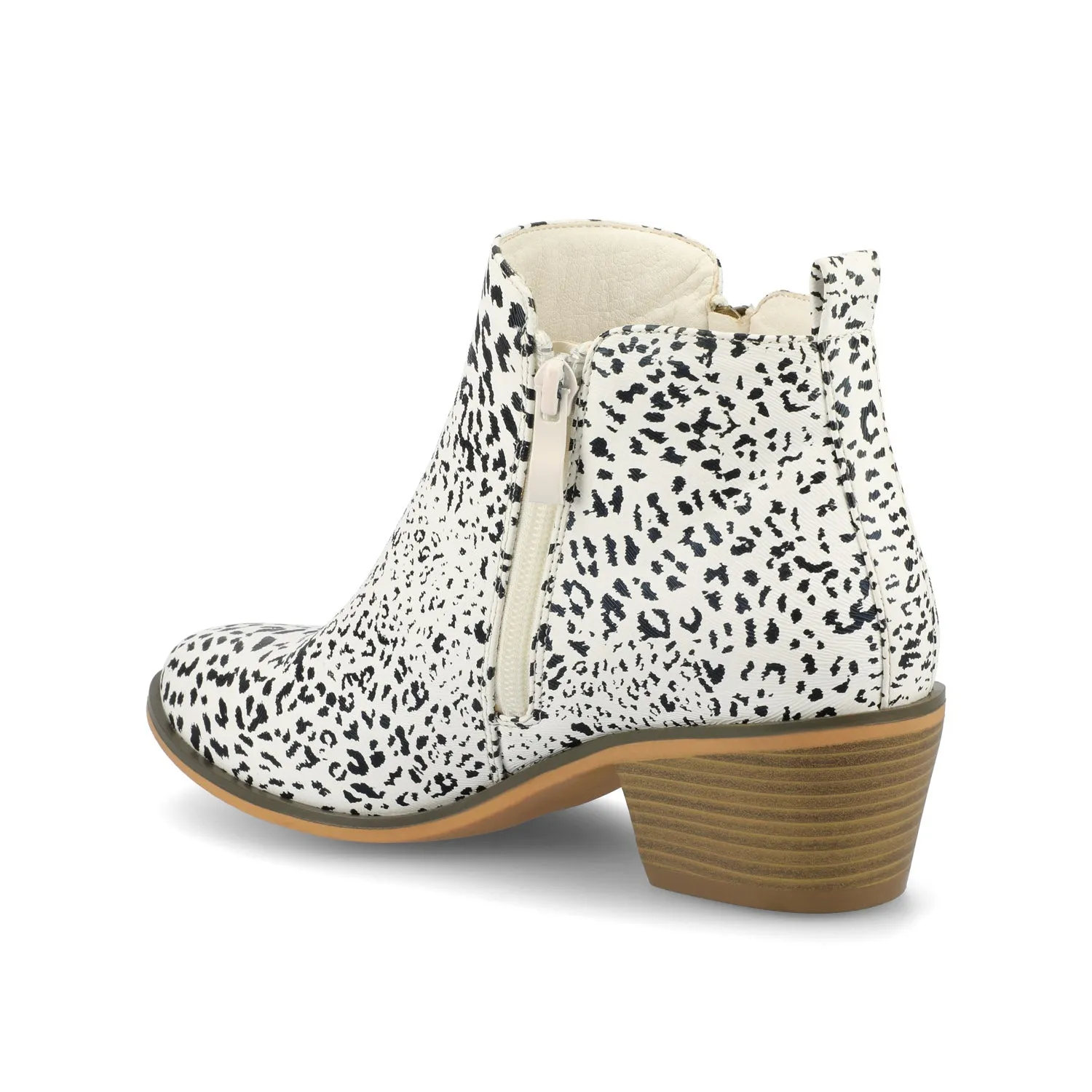REBEL ZIP-UP BOOTIES IN FAUX LEATHER bold point