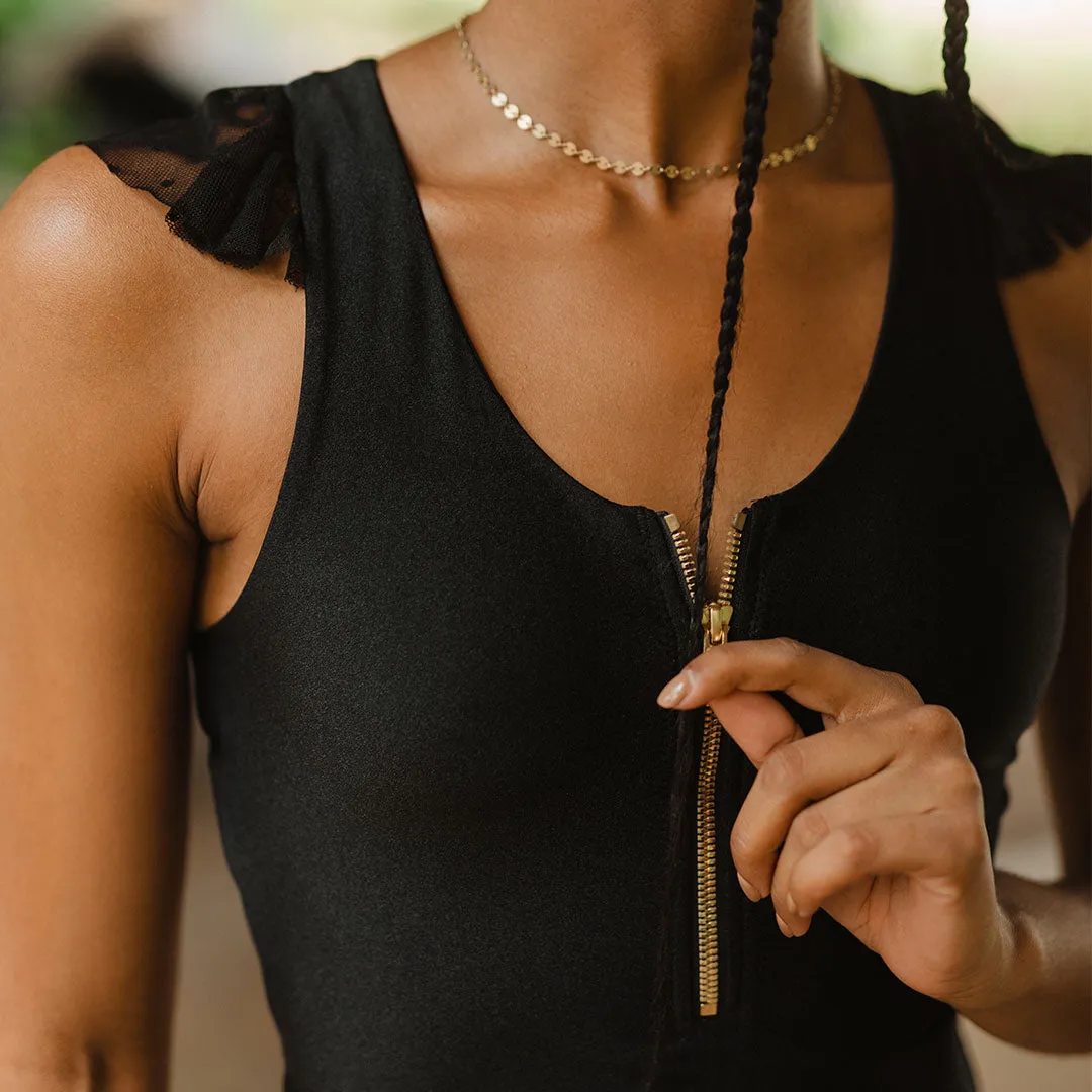 Rica One-Piece, Black Dot double tie