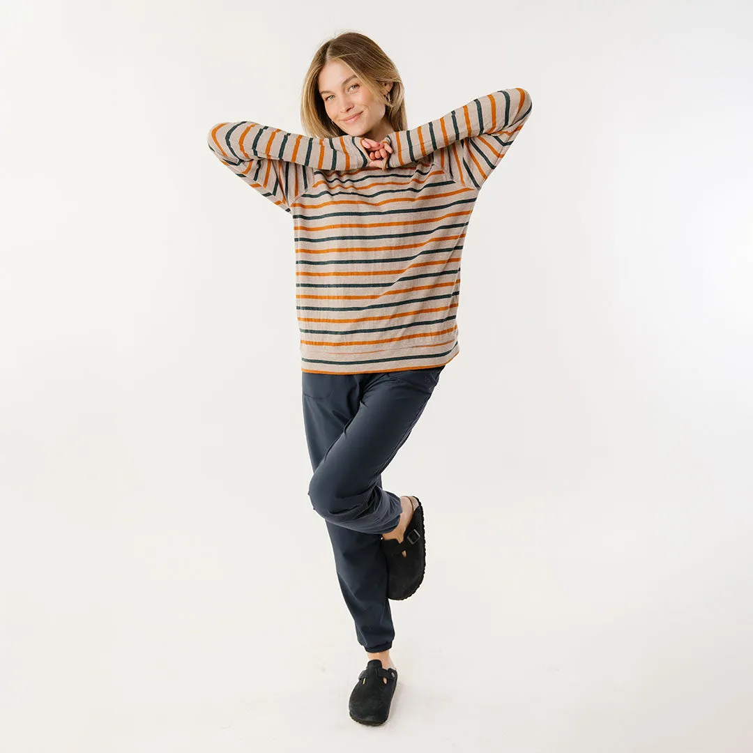 Riley Long Sleeve Stripe Tee, Navy/Rust morning chill