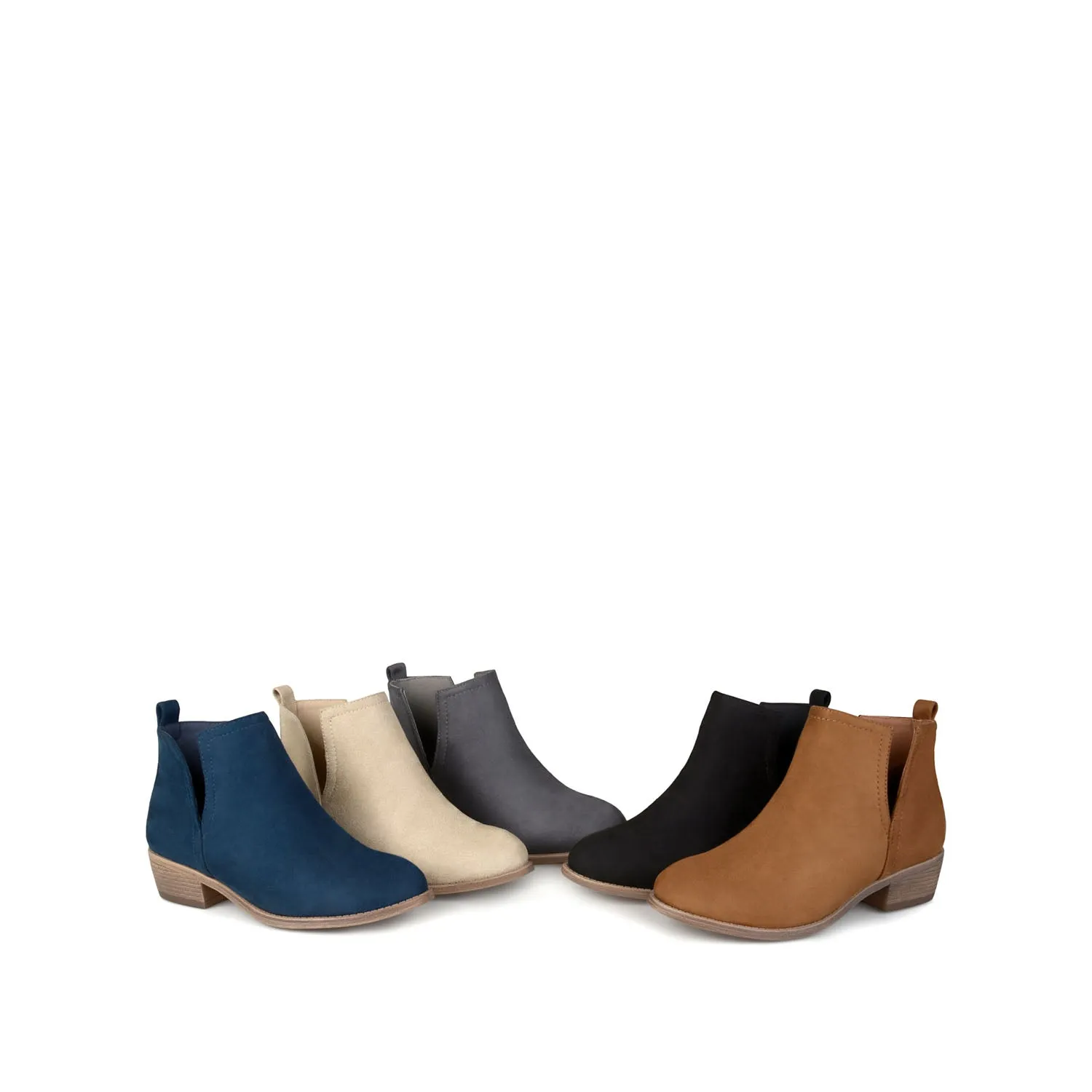 RIMI BLOCK HEELED BOOTIES IN FAUX SUEDE mid length