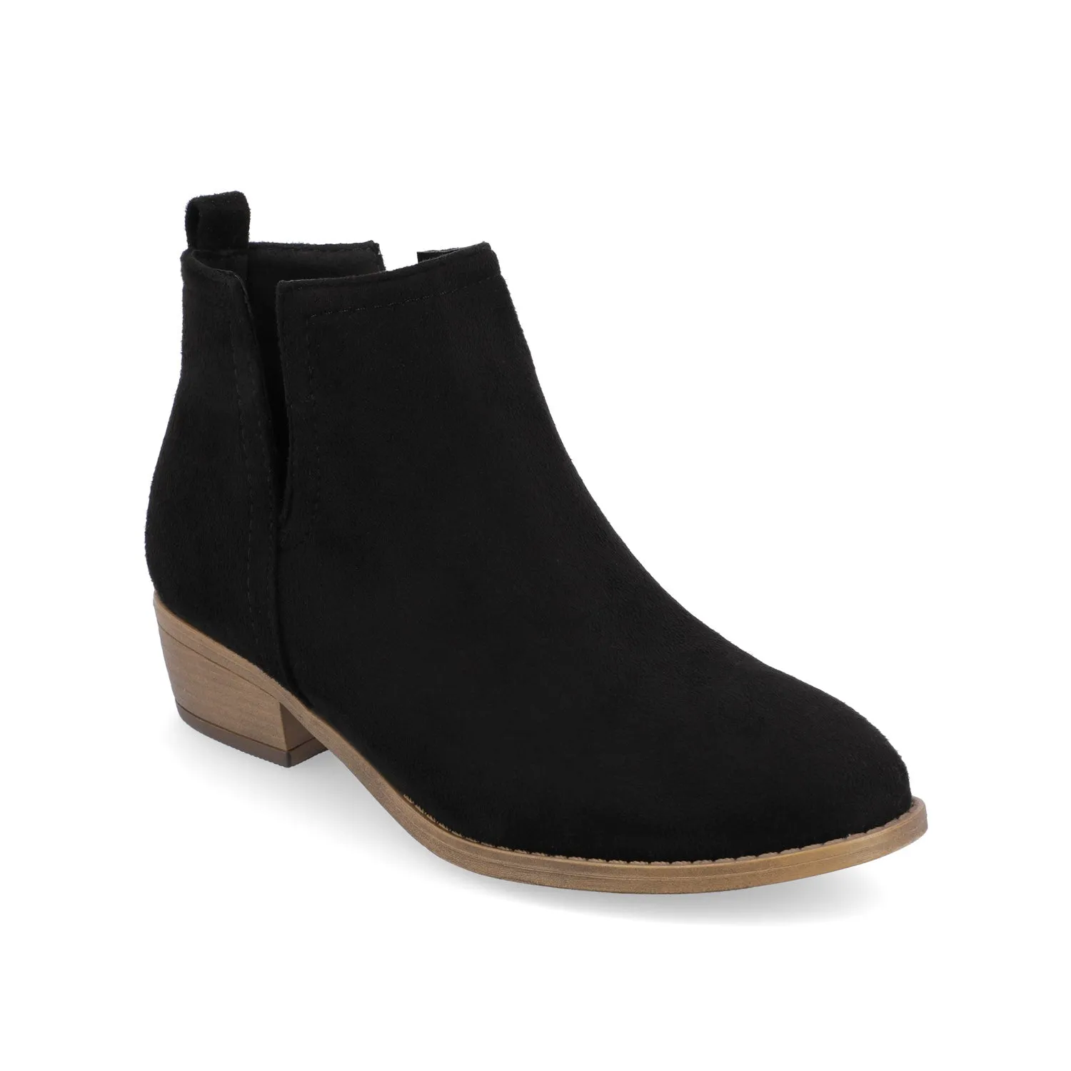 RIMI BLOCK HEELED BOOTIES IN FAUX SUEDE mid length