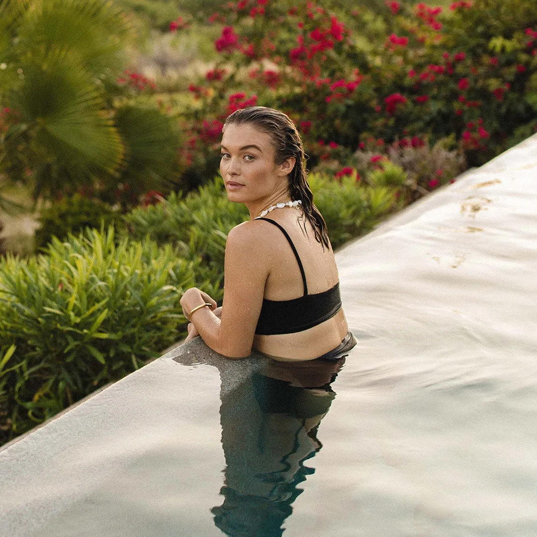 Rise Bikini Top, Black Terry cover light