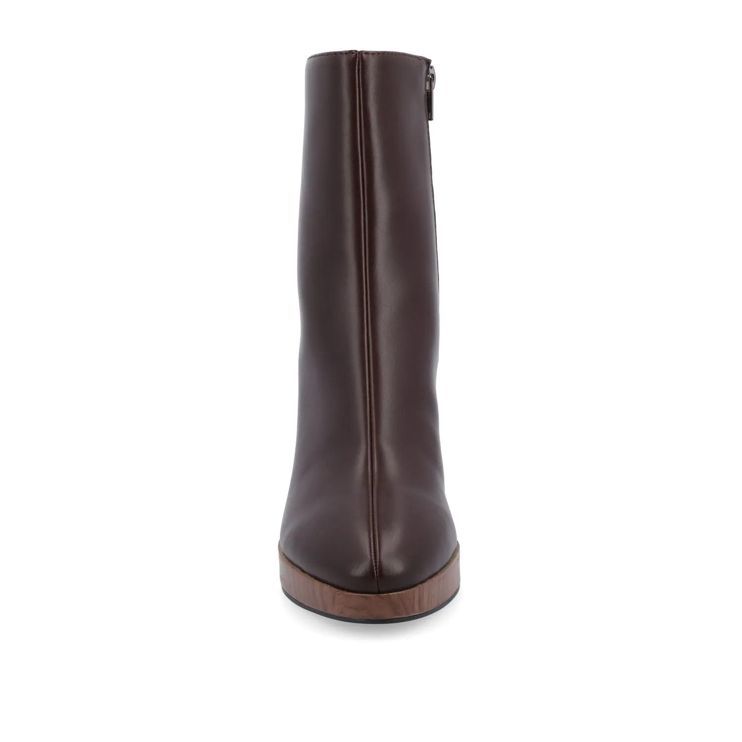 ROMER BLOCK HEEL BOOTIES IN FAUX LEATHER firm path