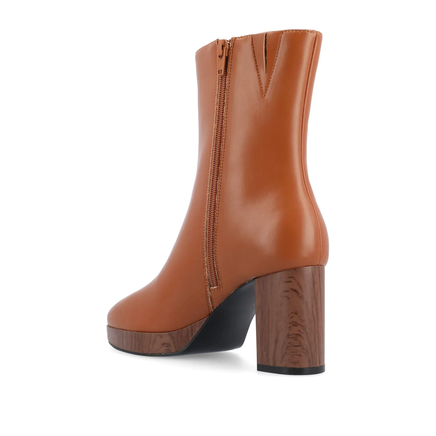 ROMER BLOCK HEEL BOOTIES IN FAUX LEATHER firm path