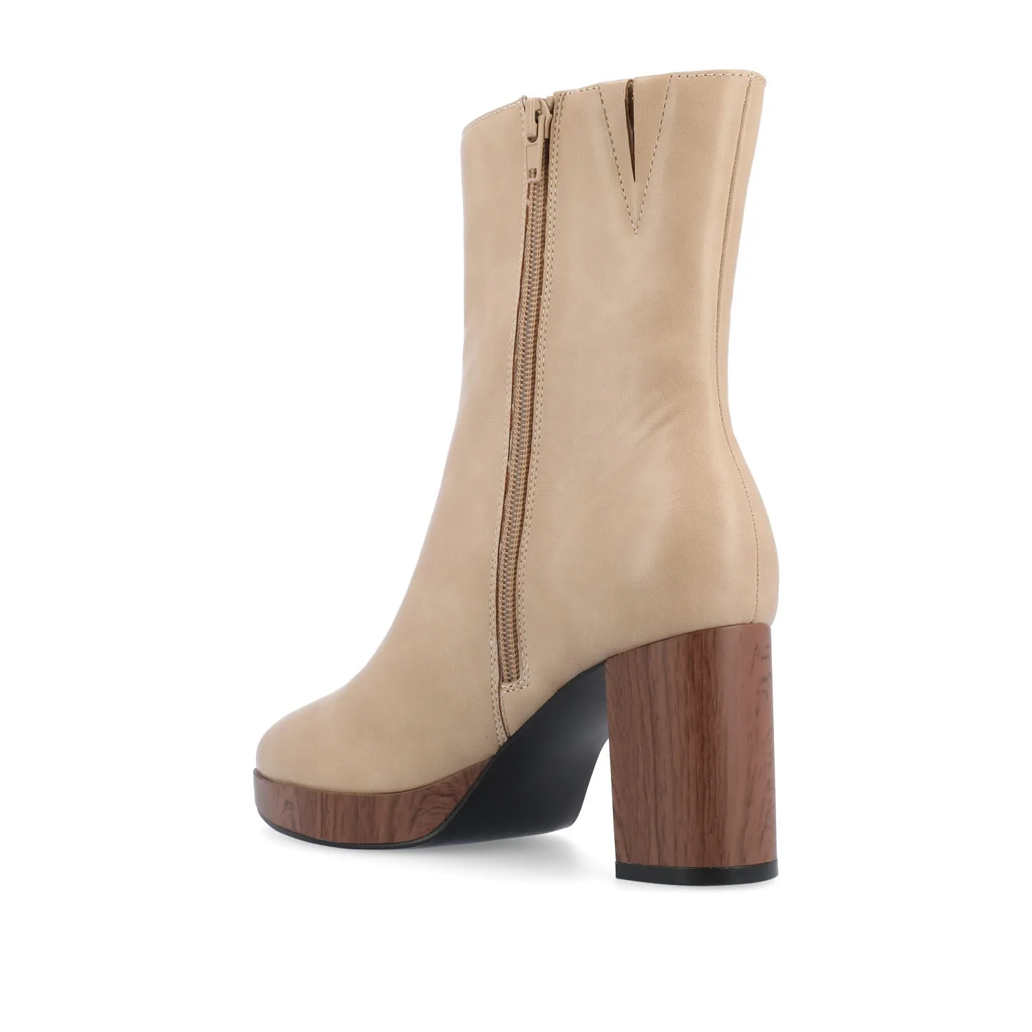 ROMER BLOCK HEEL BOOTIES IN FAUX LEATHER firm path