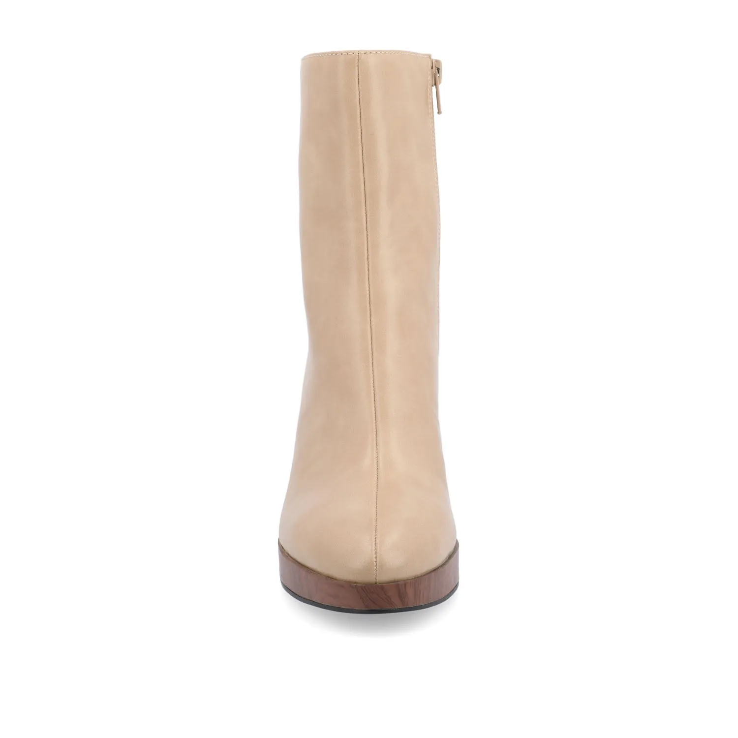 ROMER BLOCK HEEL BOOTIES IN FAUX LEATHER firm path