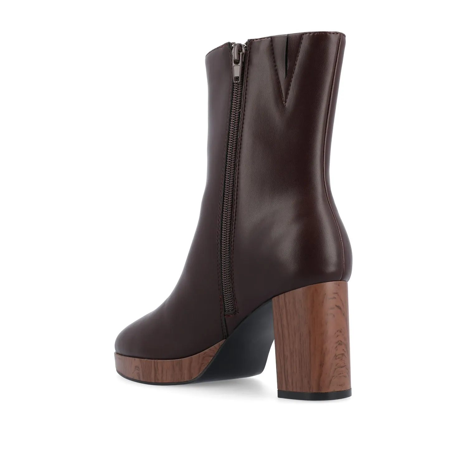 ROMER BLOCK HEEL BOOTIES IN FAUX LEATHER firm path