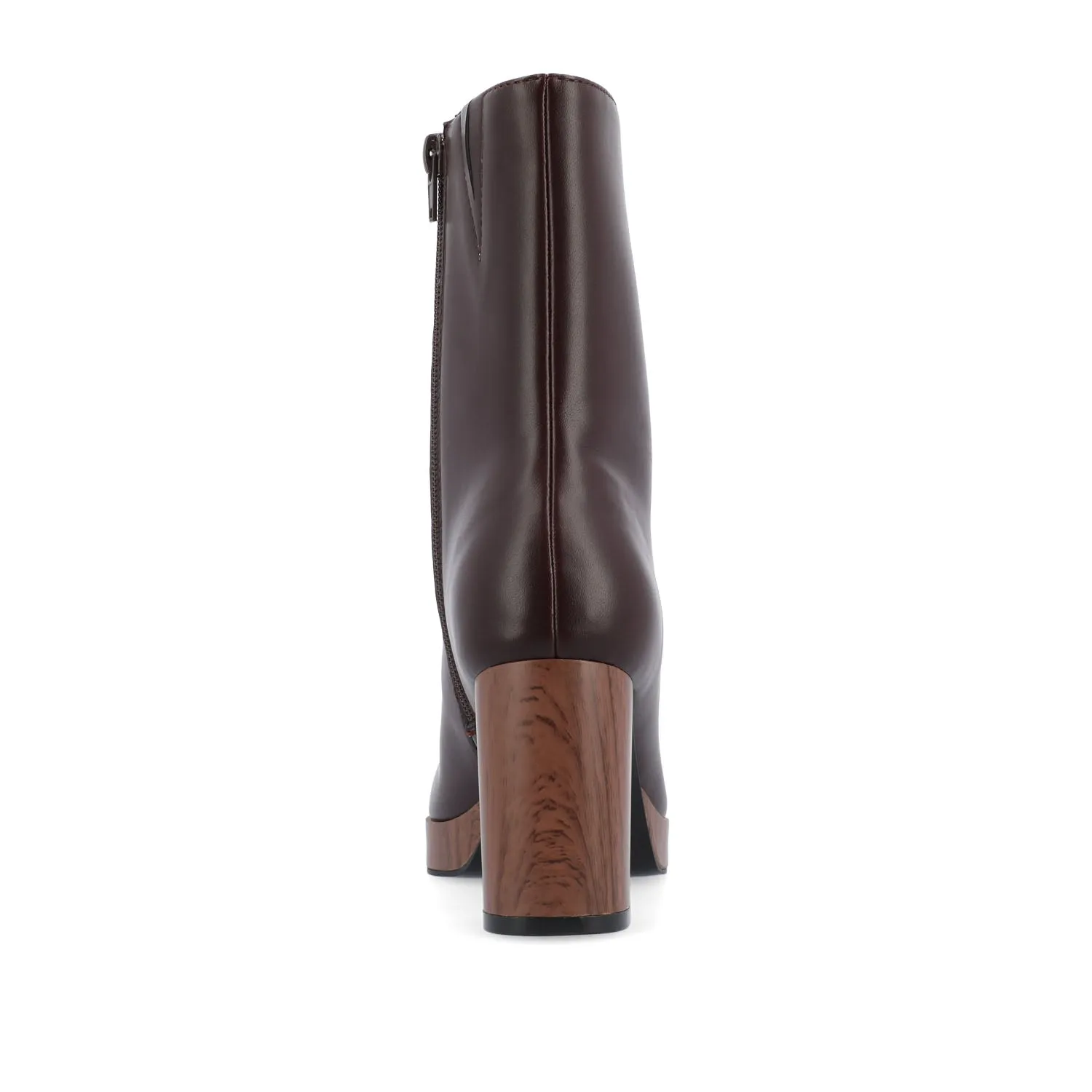 ROMER BLOCK HEEL BOOTIES IN FAUX LEATHER firm path