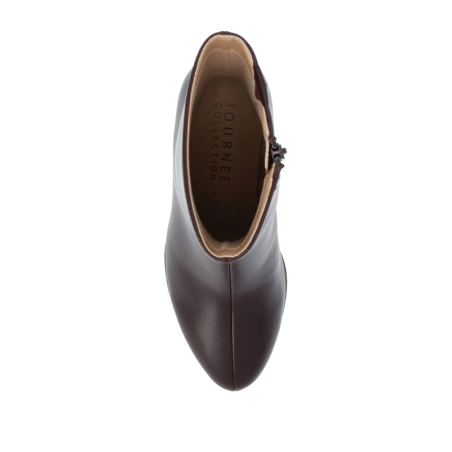 ROMER BLOCK HEEL BOOTIES IN FAUX LEATHER firm path