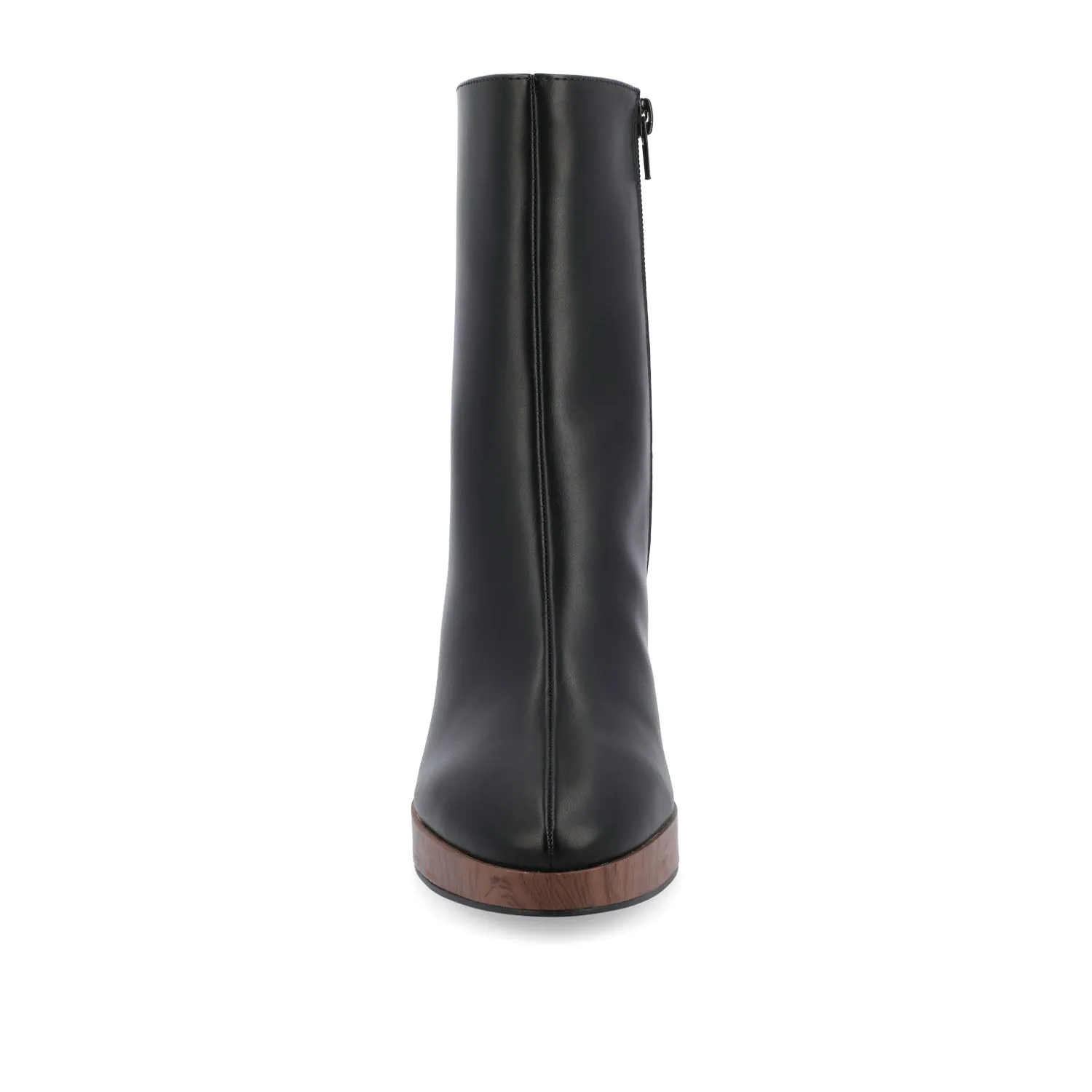 ROMER BLOCK HEEL BOOTIES IN FAUX LEATHER firm path