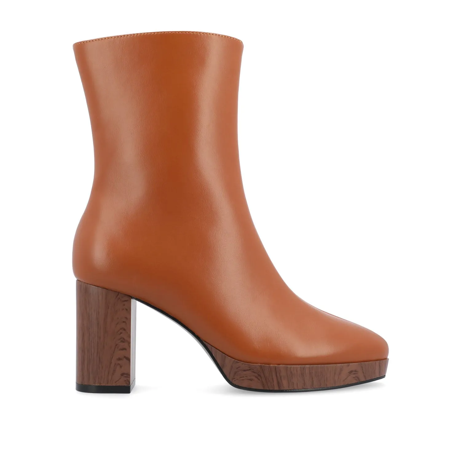 ROMER BLOCK HEEL BOOTIES IN FAUX LEATHER firm path