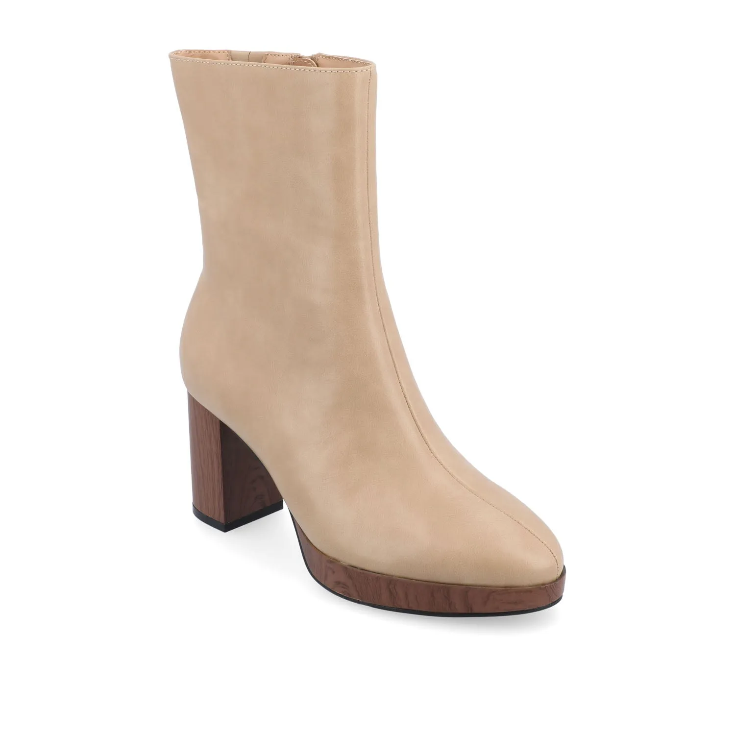 ROMER BLOCK HEEL BOOTIES IN FAUX LEATHER firm path