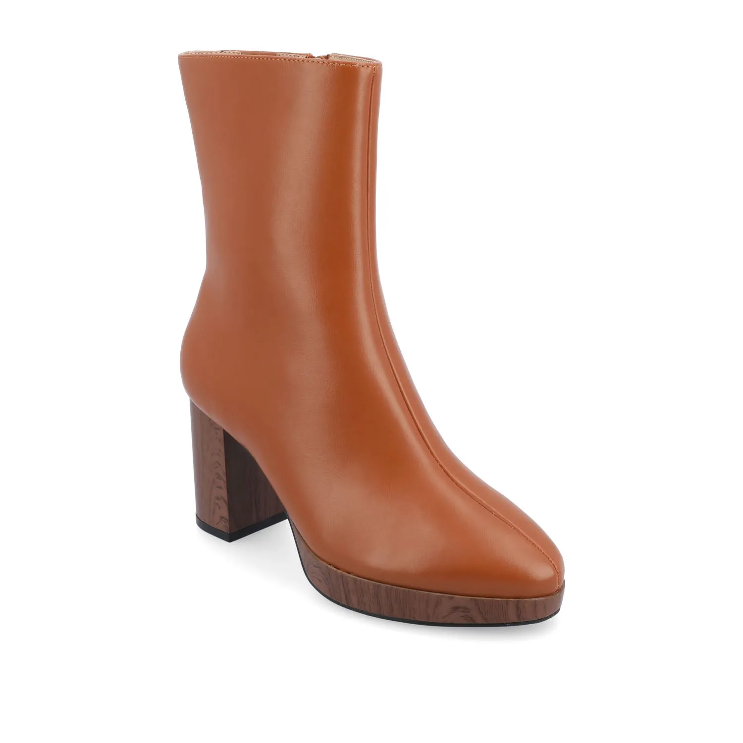 ROMER BLOCK HEEL BOOTIES IN FAUX LEATHER firm path
