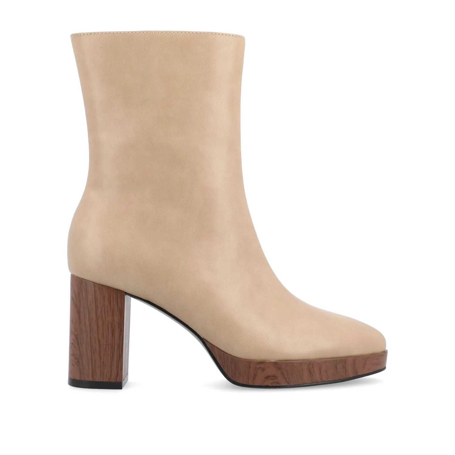 ROMER BLOCK HEEL BOOTIES IN FAUX LEATHER firm path