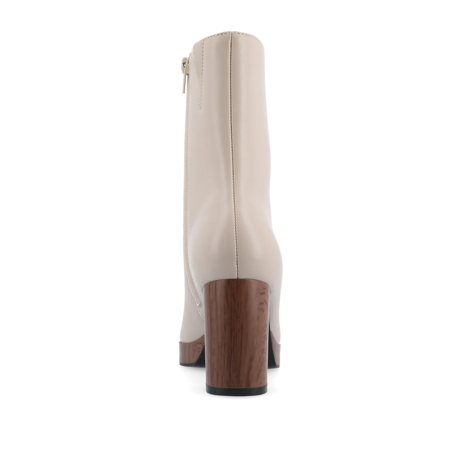 ROMER BLOCK HEEL BOOTIES IN FAUX LEATHER firm path