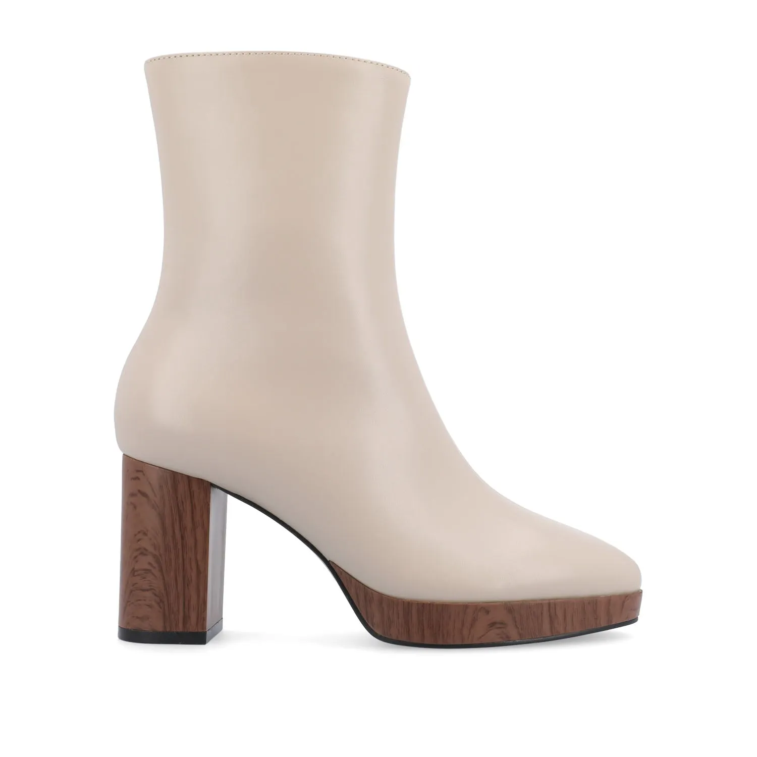 ROMER BLOCK HEEL BOOTIES IN FAUX LEATHER firm path