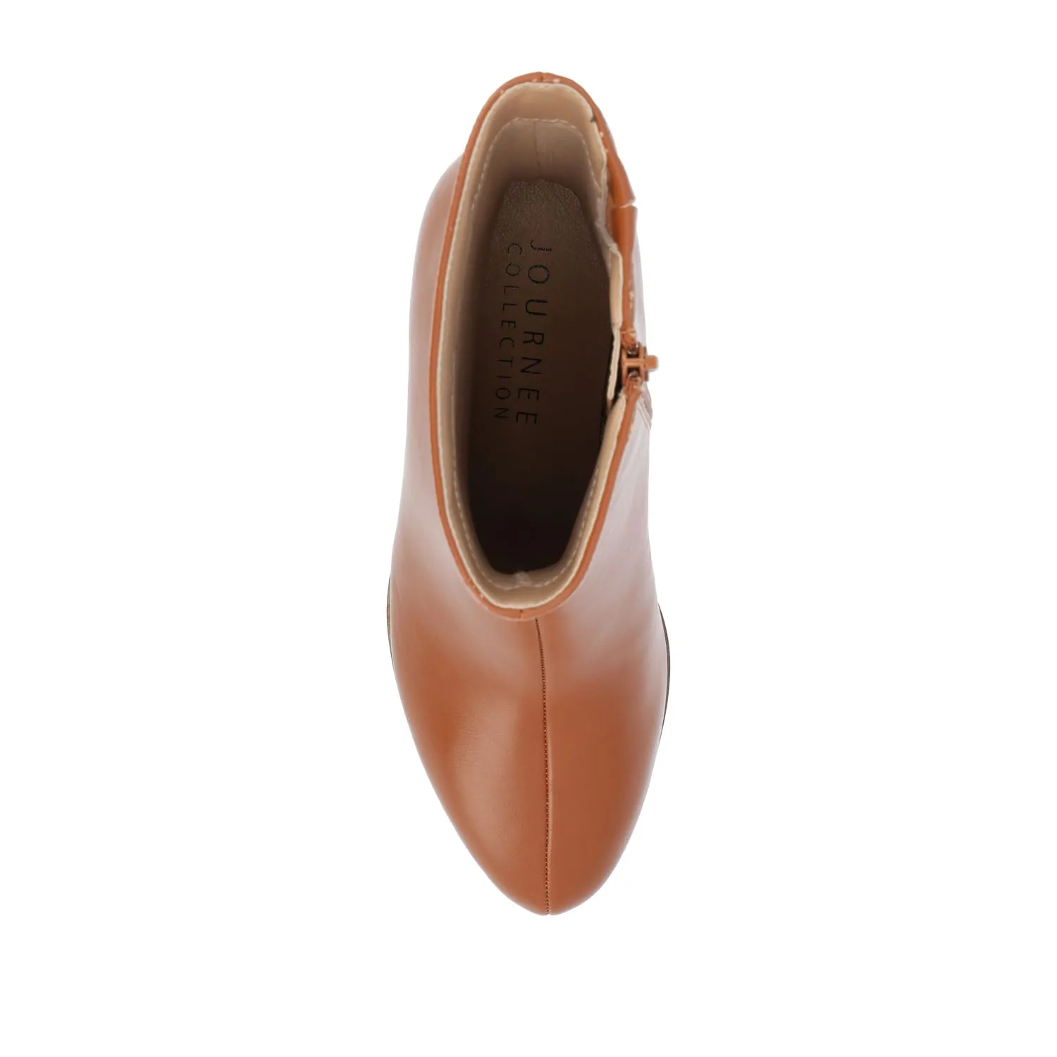 ROMER BLOCK HEEL BOOTIES IN FAUX LEATHER firm path