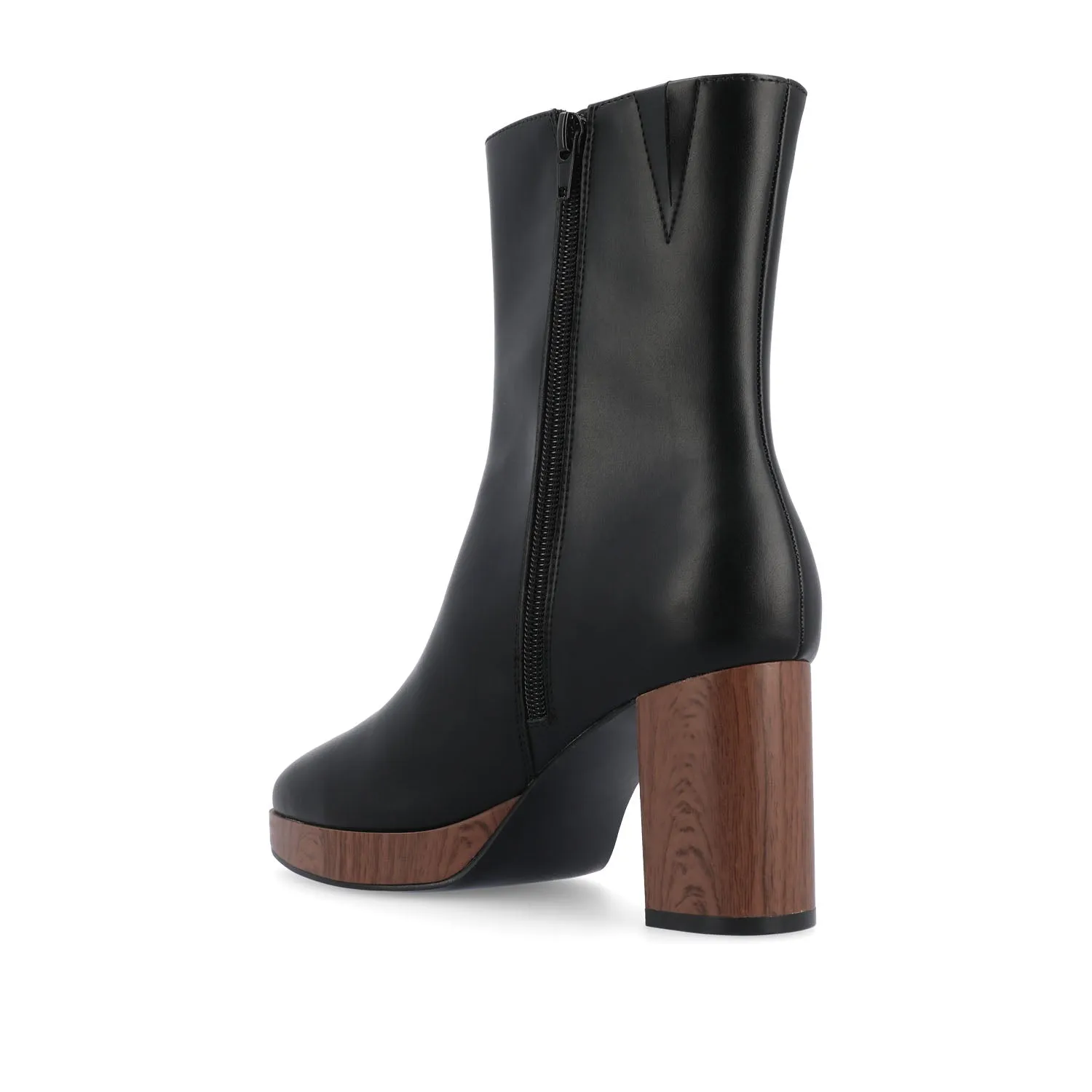 ROMER BLOCK HEEL BOOTIES IN FAUX LEATHER firm path