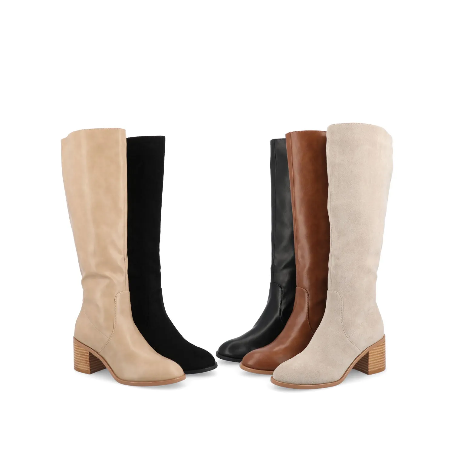 ROMILLY KNEE HIGH BOOTS IN FAUX LEATHER fall day