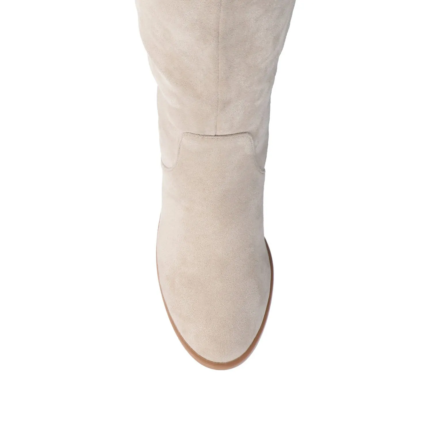 ROMILLY KNEE HIGH BOOTS IN FAUX LEATHER fall day
