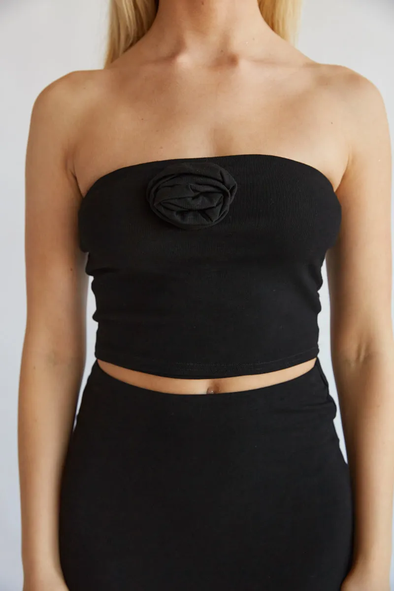 Rosalyn Rosette Tube Top denim friend