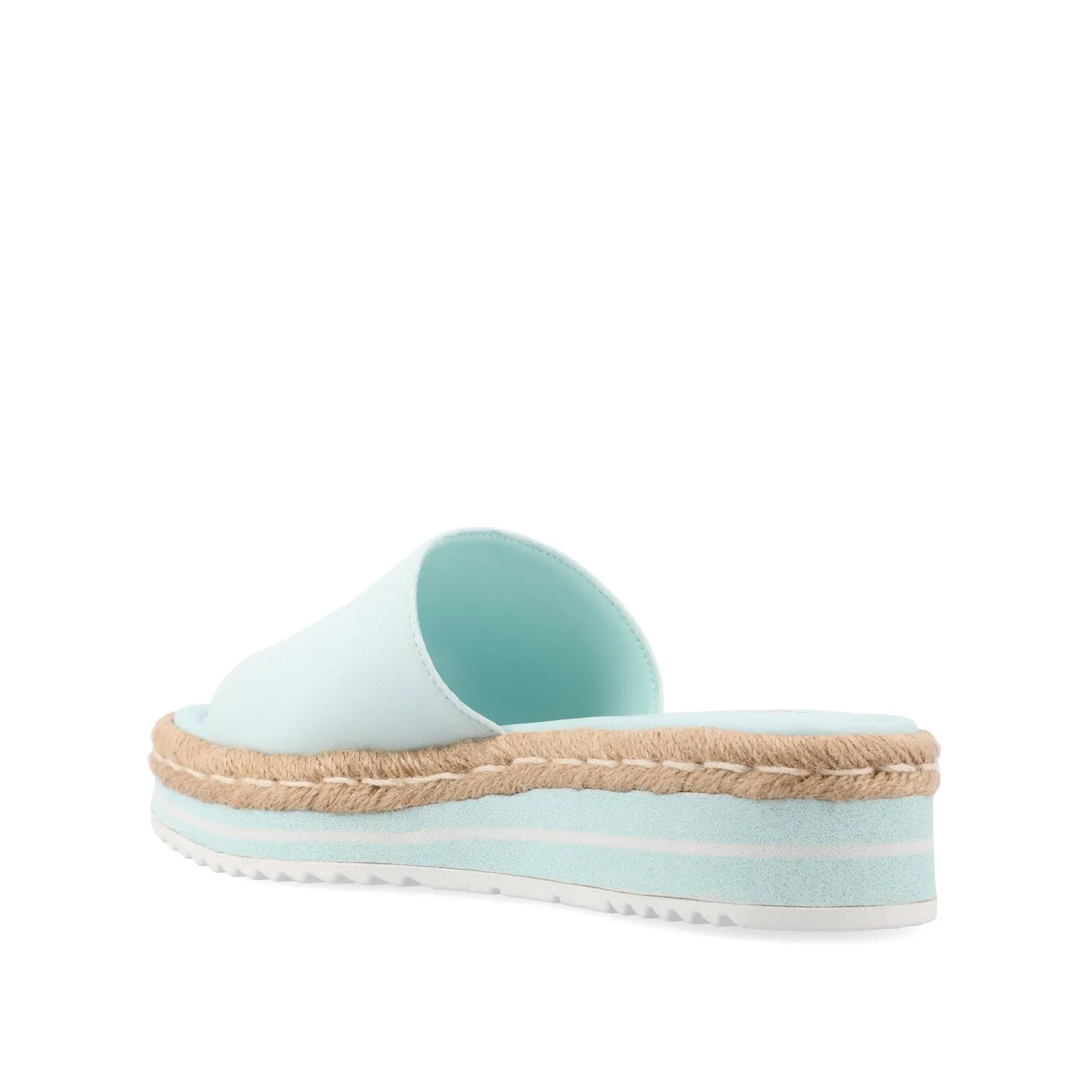 ROSEY ESPADRILLE WEDGE HEELED SLIDE SANDALS IN STATEMENT silent time