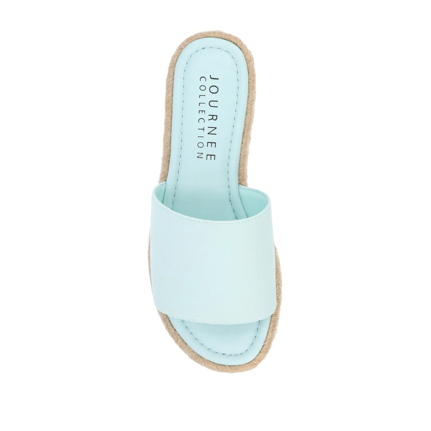 ROSEY ESPADRILLE WEDGE HEELED SLIDE SANDALS IN STATEMENT silent time