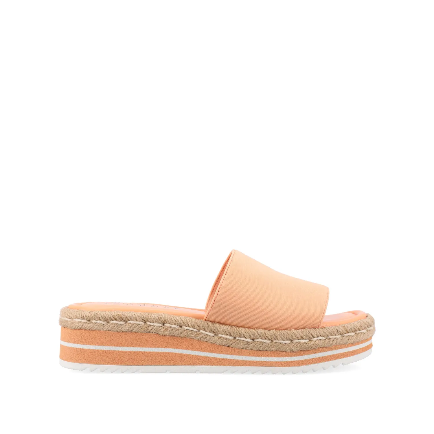 ROSEY ESPADRILLE WEDGE HEELED SLIDE SANDALS IN STATEMENT silent time