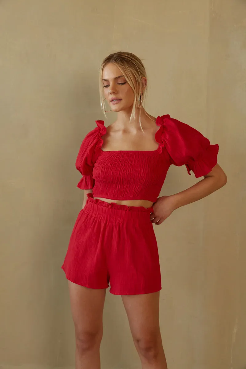 Ruby Paper Bag Cotton Shorts breath touch