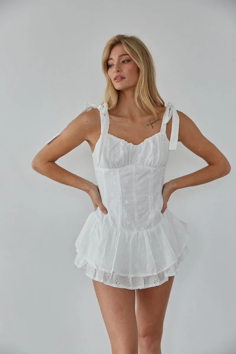 Sabrina Eyelet Lace Romper wedding glam