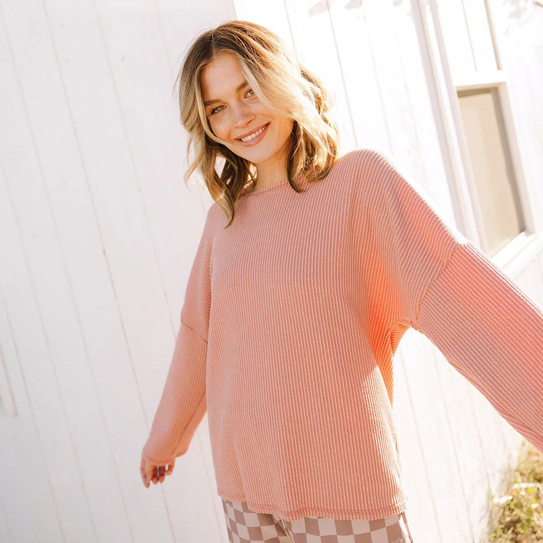 Sabrina Ribbed Pullover, Dusty Rose euro sharp