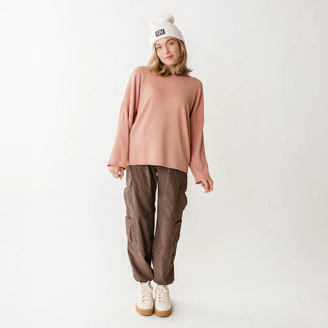 Sabrina Ribbed Pullover, Dusty Rose euro sharp