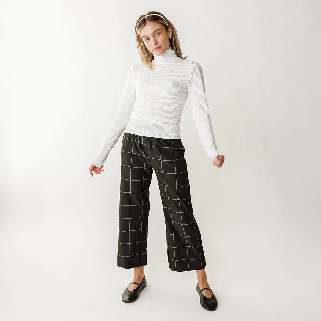 Sabrina Ribbed Turtleneck, White client clean
