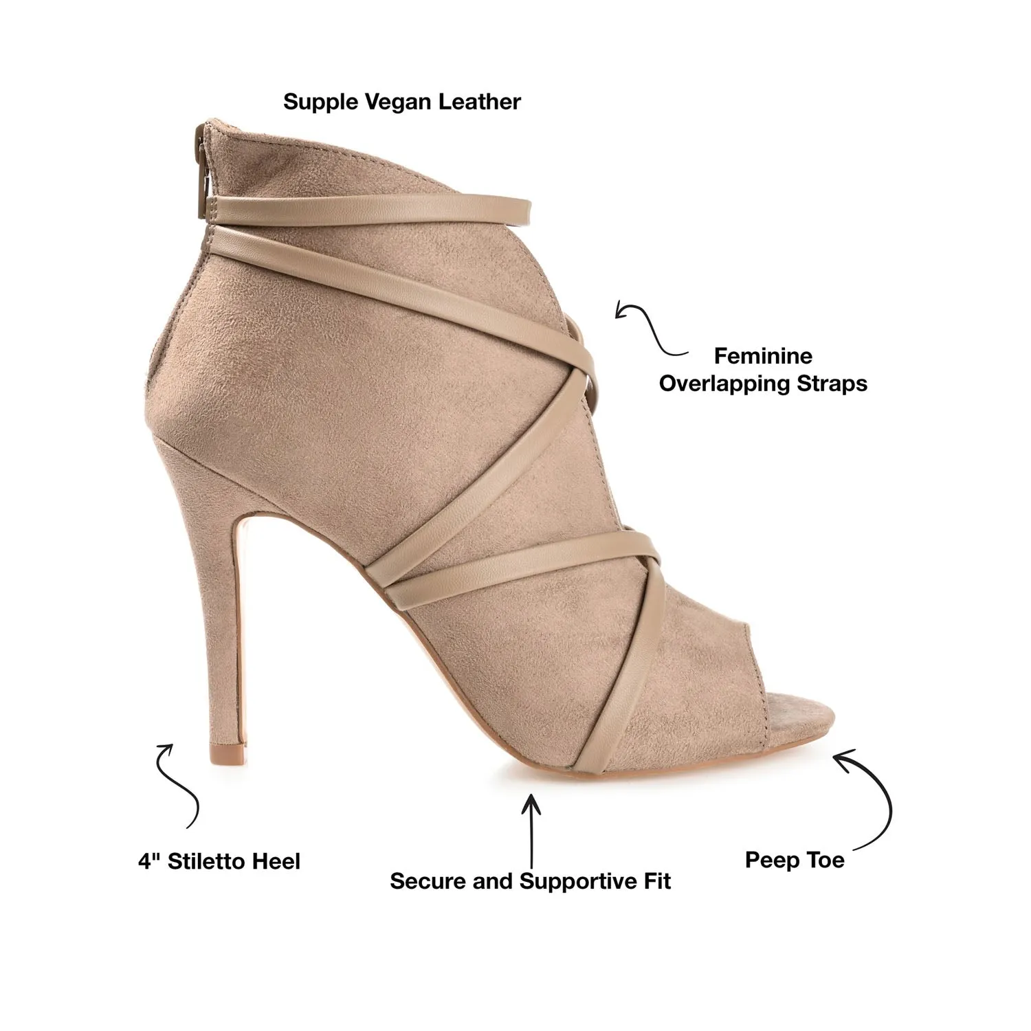 SAMARA STILETTO HEELED BOOTIES IN FAUX SUEDE coat ready