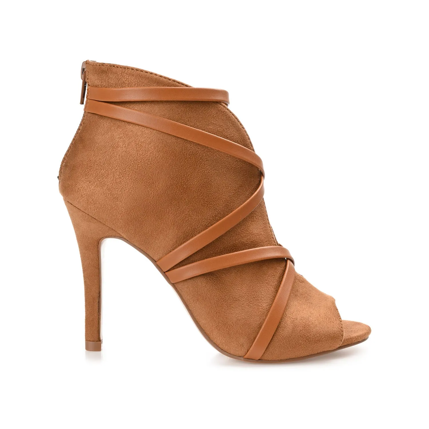 SAMARA STILETTO HEELED BOOTIES IN FAUX SUEDE coat ready