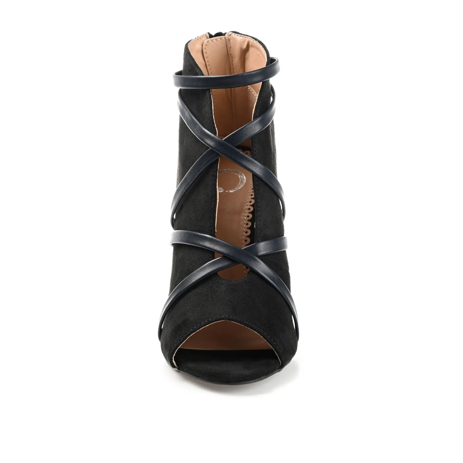 SAMARA STILETTO HEELED BOOTIES IN FAUX SUEDE coat ready