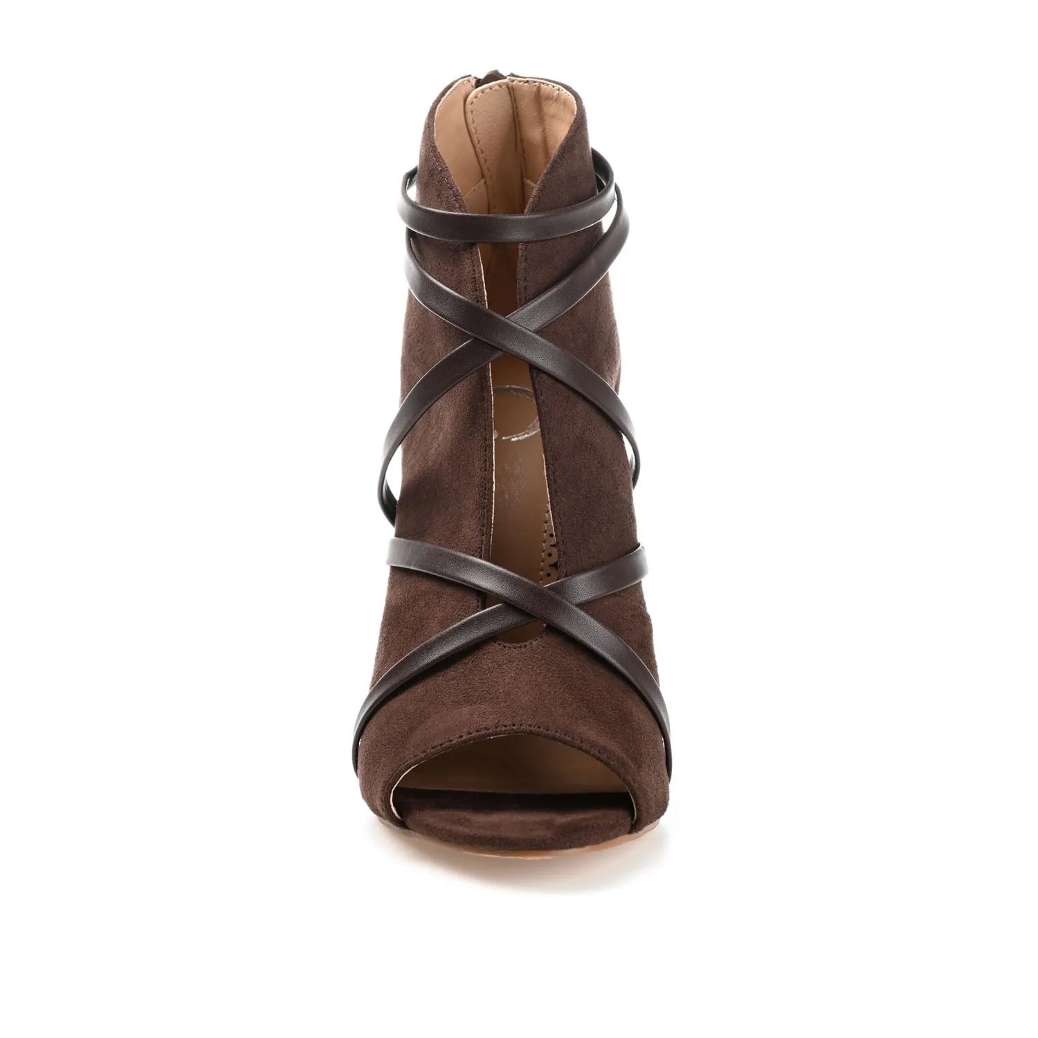 SAMARA STILETTO HEELED BOOTIES IN FAUX SUEDE coat ready