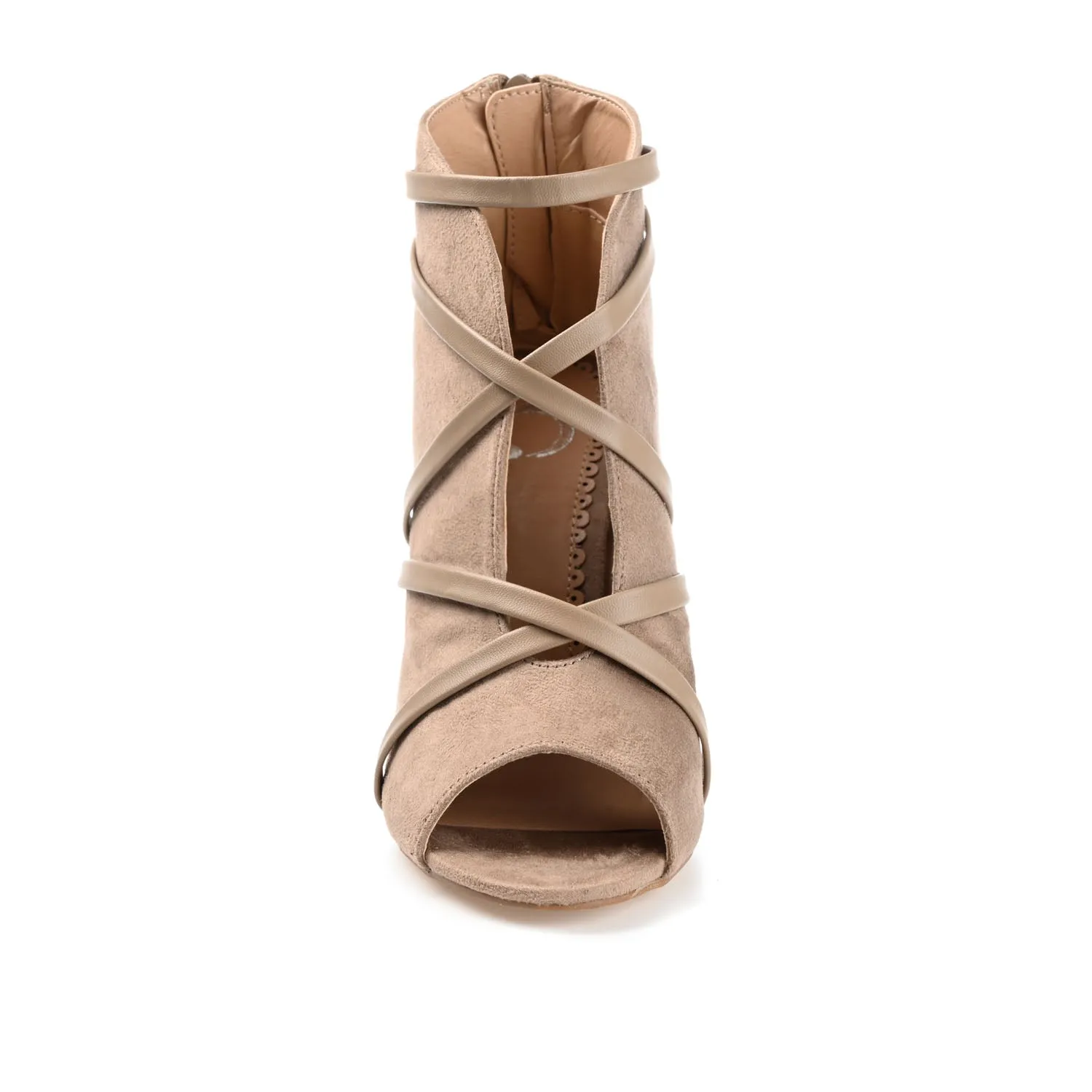 SAMARA STILETTO HEELED BOOTIES IN FAUX SUEDE coat ready