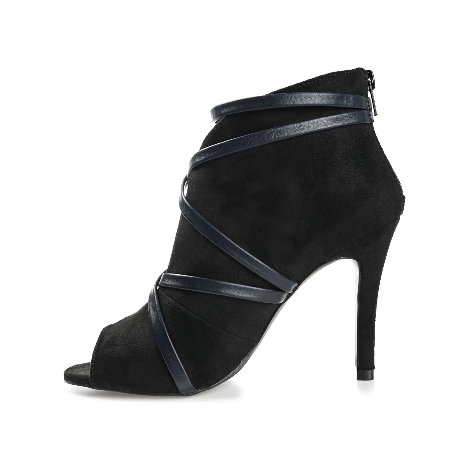 SAMARA STILETTO HEELED BOOTIES IN FAUX SUEDE coat ready
