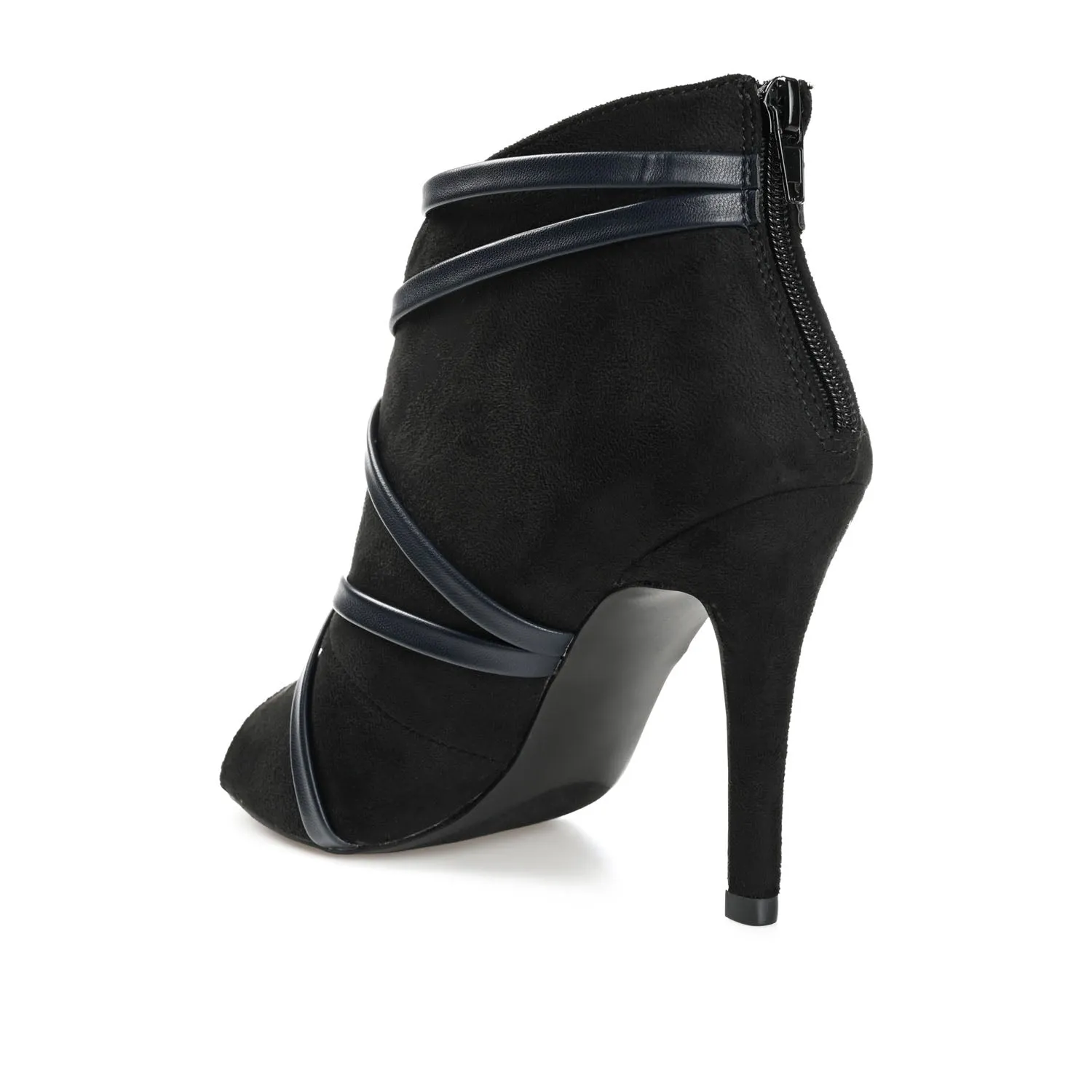 SAMARA STILETTO HEELED BOOTIES IN FAUX SUEDE coat ready