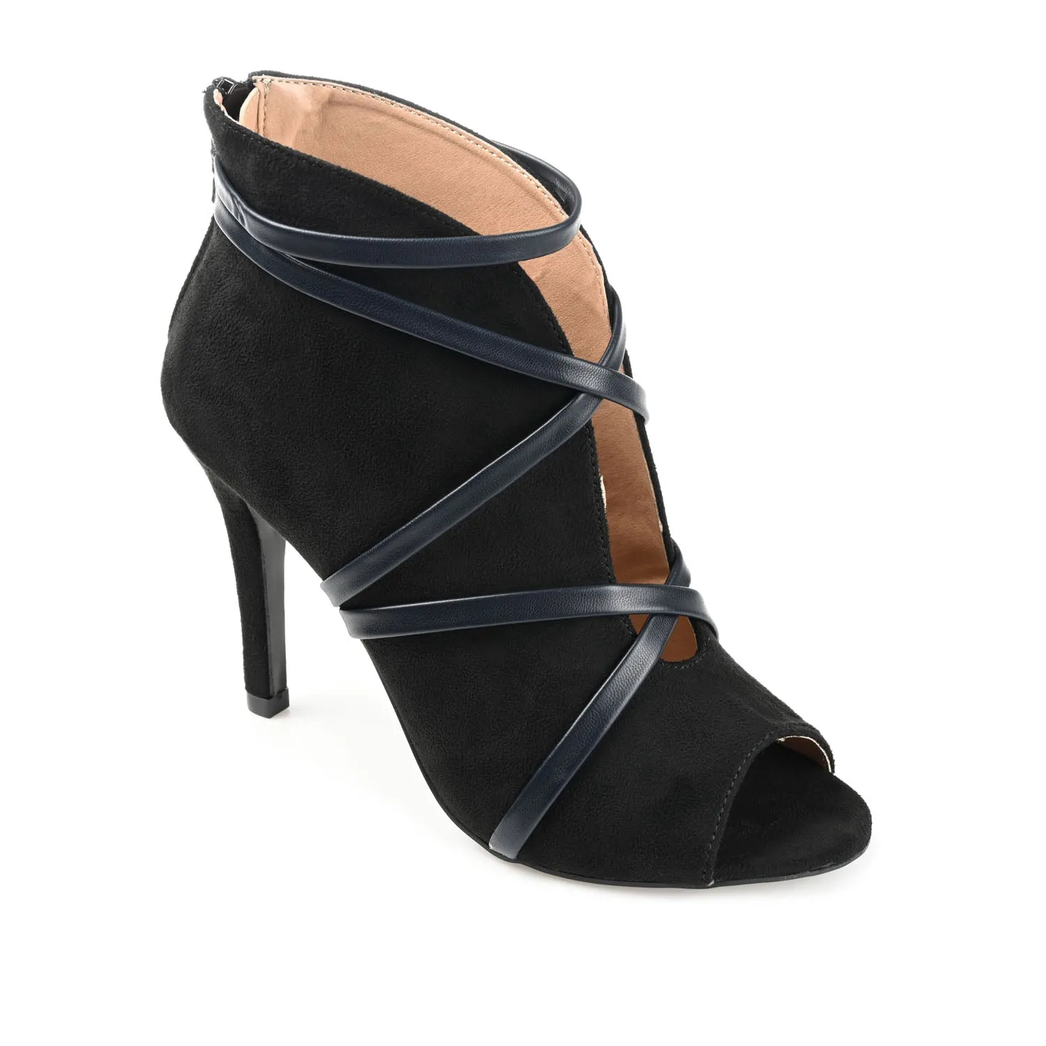 SAMARA STILETTO HEELED BOOTIES IN FAUX SUEDE coat ready
