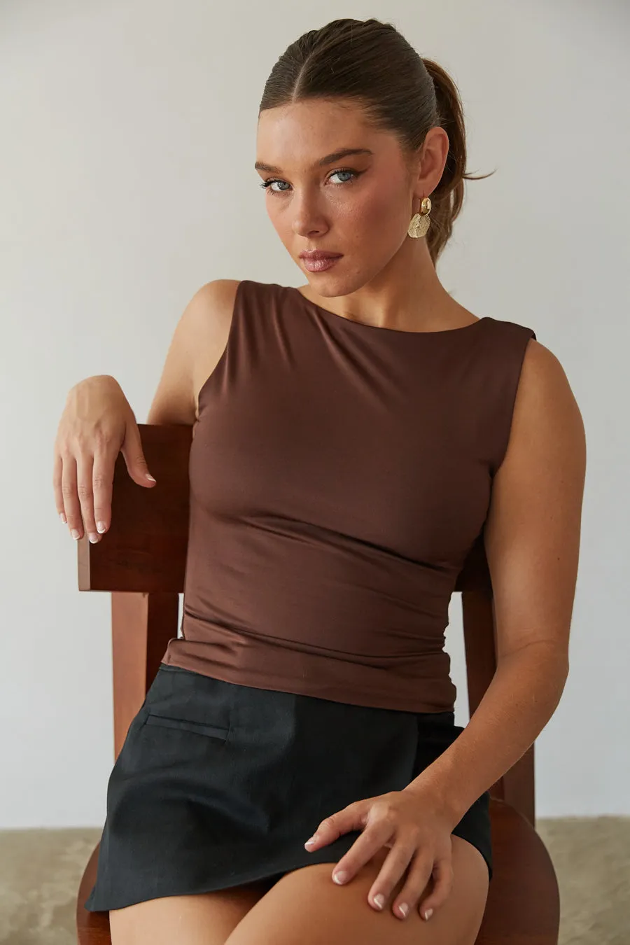 Sana Open Back Tank Top easy pull