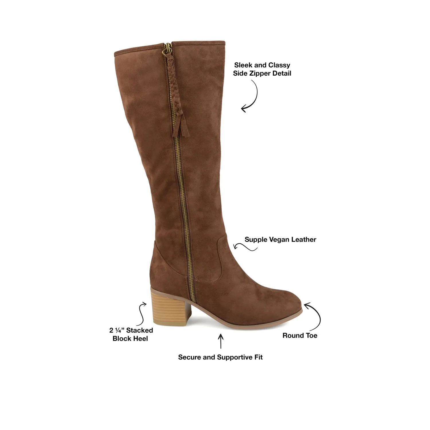 SANORA KNEE HIGH BOOTS IN FAUX SUEDE classic tone
