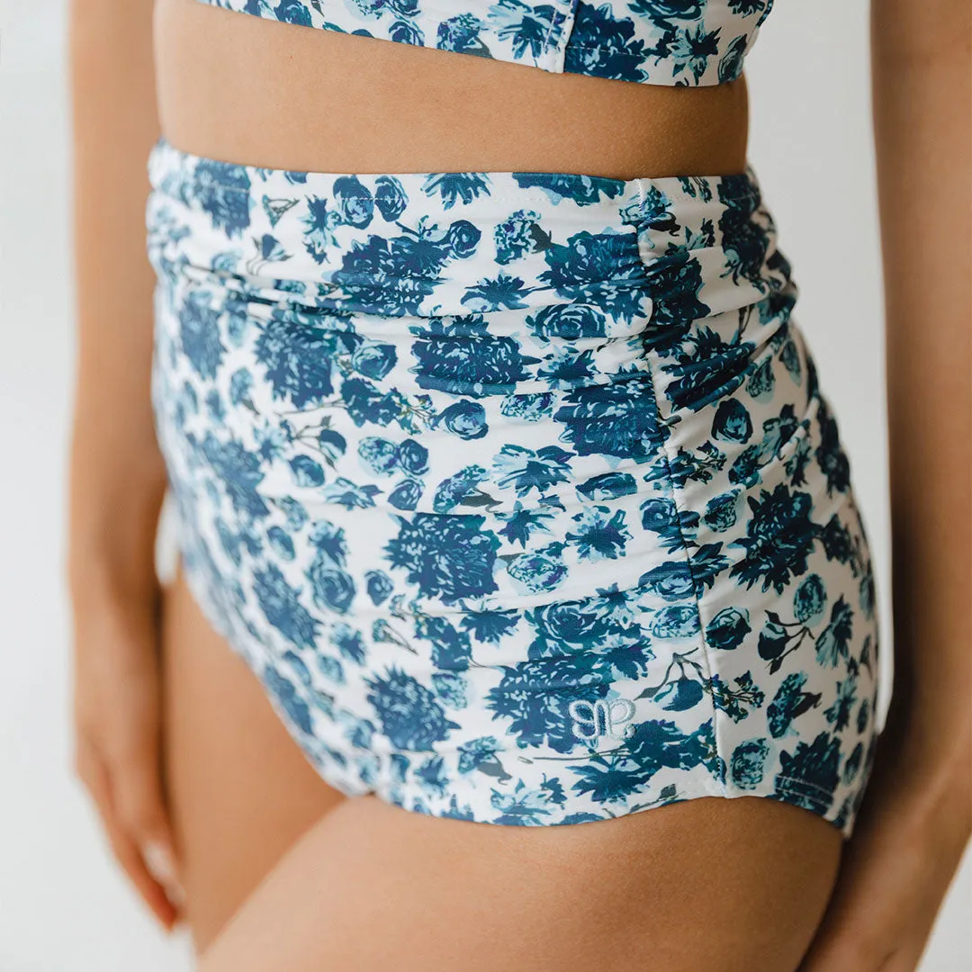 Santorini Ruched High-Waisted Bottoms calm soak
